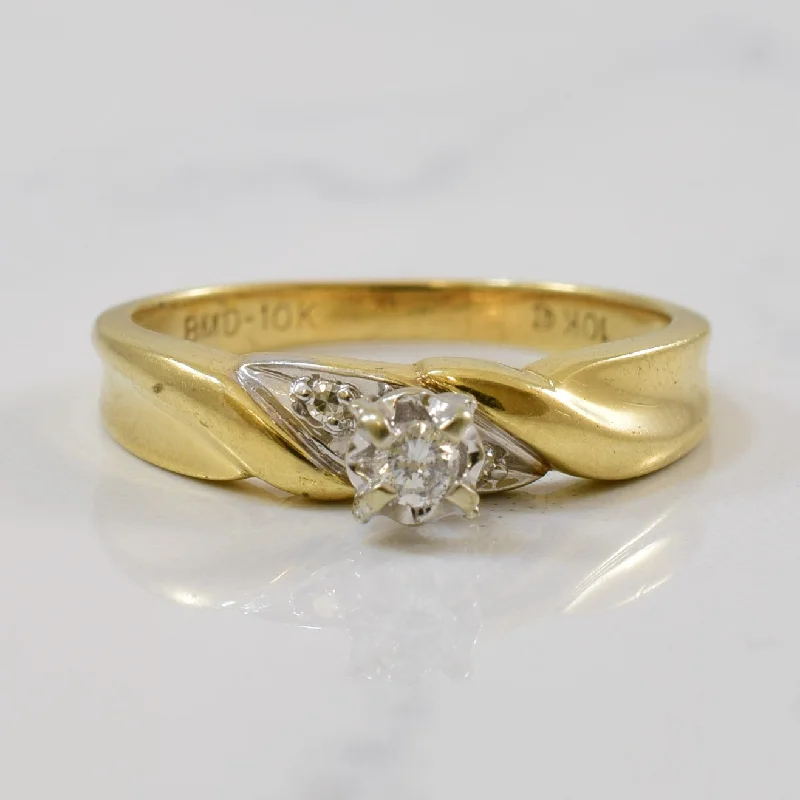 Luxury Jewelry Sale – Sparkle For Less Solitaire Diamond Bypass Ring | 0.06ctw | SZ 5.75 |
