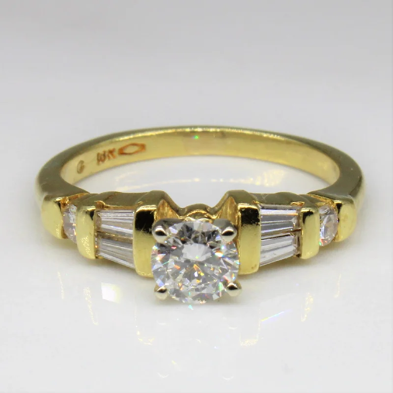Huge Savings On Timeless Jewelry Collections Baguette Side Stone Engagement Ring | 0.35ct, 0.30ctw | SZ 4.5 |