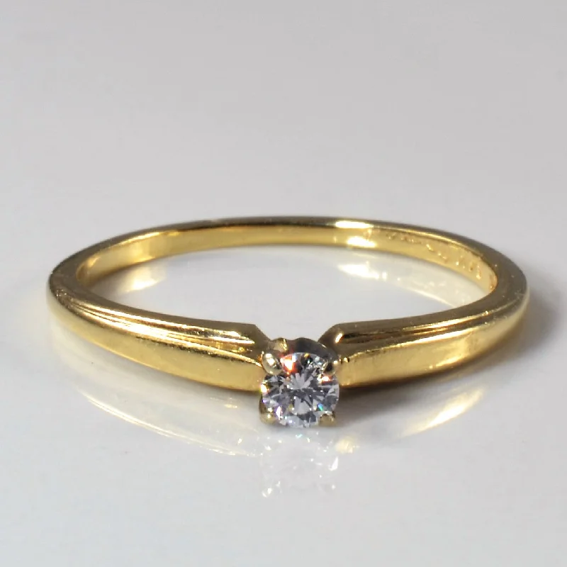 Personalized Jewelry At Special Discount Rates Solitaire Cathedral Diamond Ring | 0.08ct | SZ 6 |
