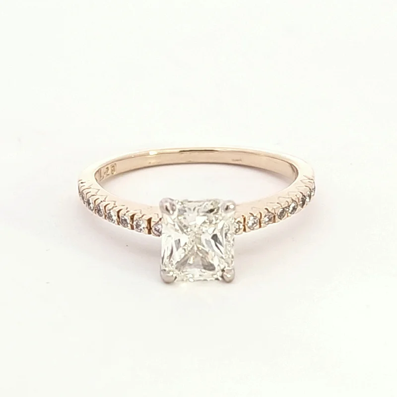 Don't Miss Out On Jaw-Dropping Jewelry Discounts Pave Shoulder Radiant Cut Engagement Ring | 1.47ctw | SZ 6.25 |
