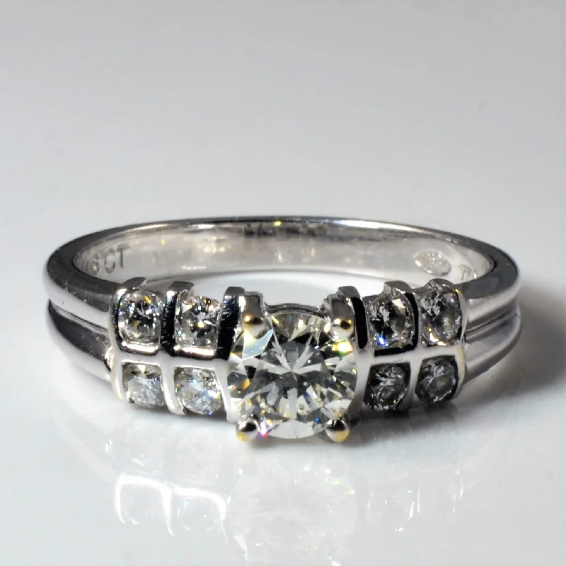 Trending Jewelry Styles Now At Limited-Time Discounts Diamond Grid Accented Engagement Ring | 0.74ctw | SZ 6.75 |