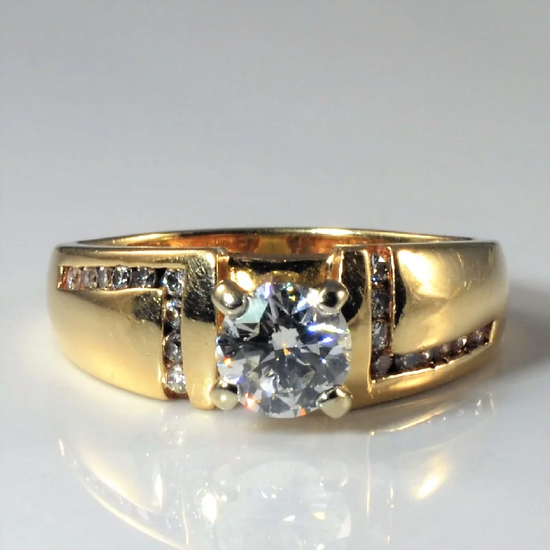 Affordable Glamour – Premium Jewelry At Special Prices Zig Zag Channel Detailed Engagement Ring | 0.91ctw | SZ 7 |