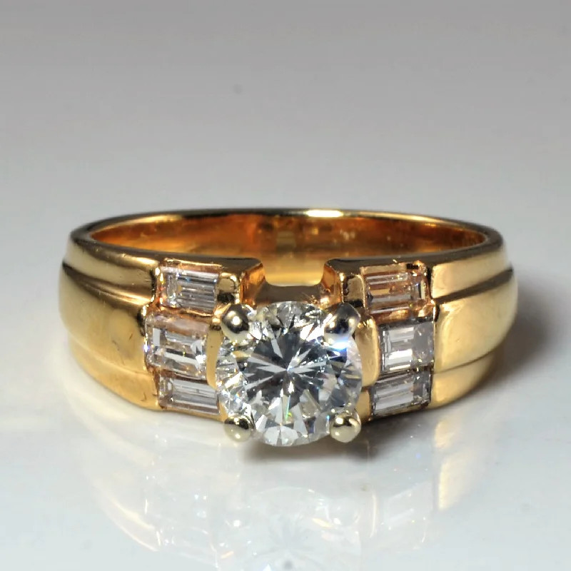 Timeless Elegance Now At Special Discounts Baguette Side Stone Diamond Engagement Ring | 0.97ctw | SZ 6 |