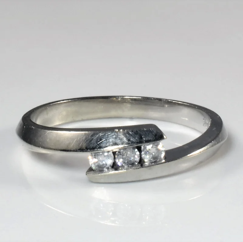 Classic And Modern Jewelry Styles On Sale Tension Set Diamond Bypass Ring | 0.11ctw | SZ 7 |