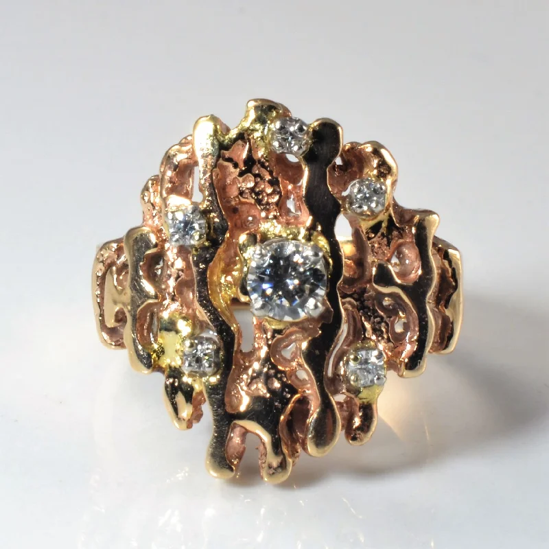 Affordable Glamour – Premium Jewelry For Less Textured Diamond Cocktail Ring | 0.29ctw | SZ 7 |