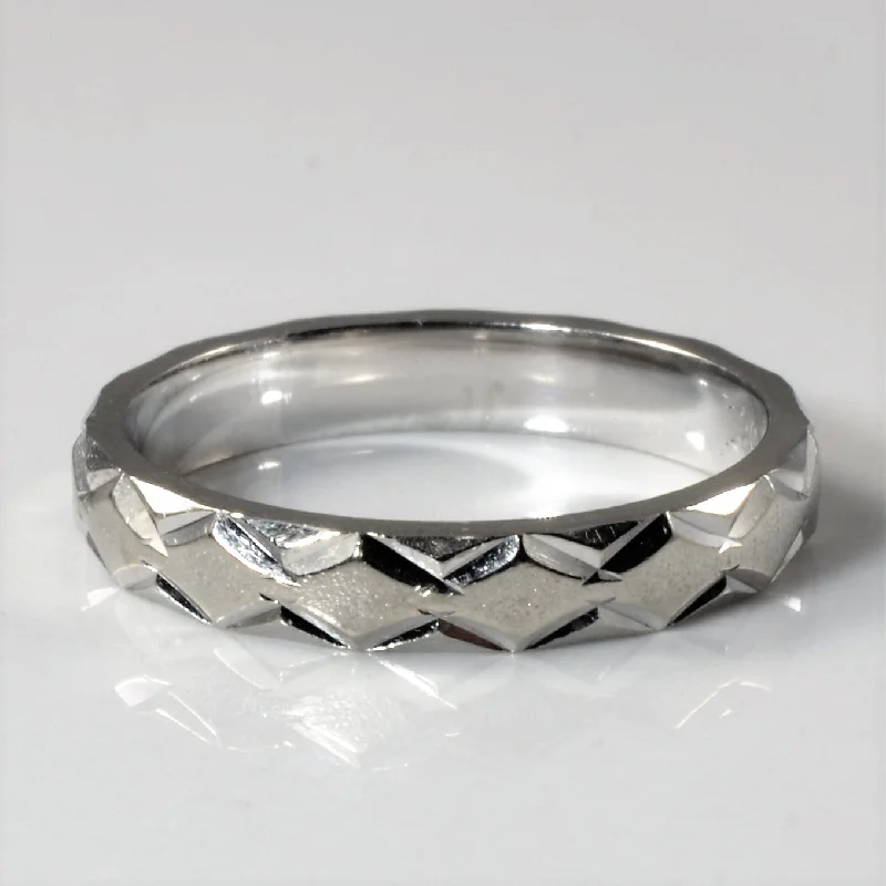 Dazzle With Discounts – Shop Jewelry On Sale Textured White Gold Band | SZ 5 |