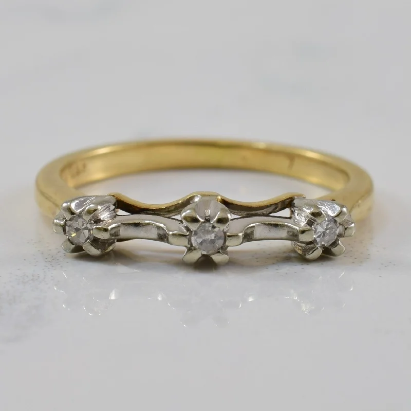 Make Your Outfit Shine With Discounted Jewelry 1980s Three Stone Diamond Band | 0.03ctw | SZ 4.5 |