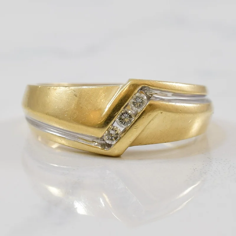 Unique Jewelry Designs Now At Discounted Rates Three Stone Diagonal Channel Diamond Ring | 0.06ctw | SZ 6.5 |