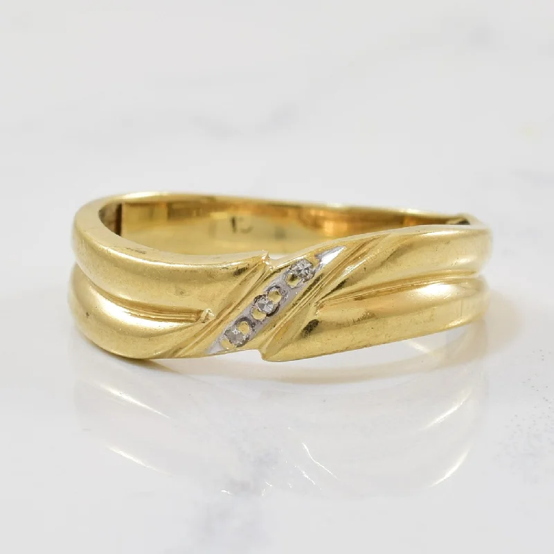 Shop Trending Jewelry With Exclusive Savings Diagonal Diamond Wave Band | 0.01ctw | SZ 7.75 |