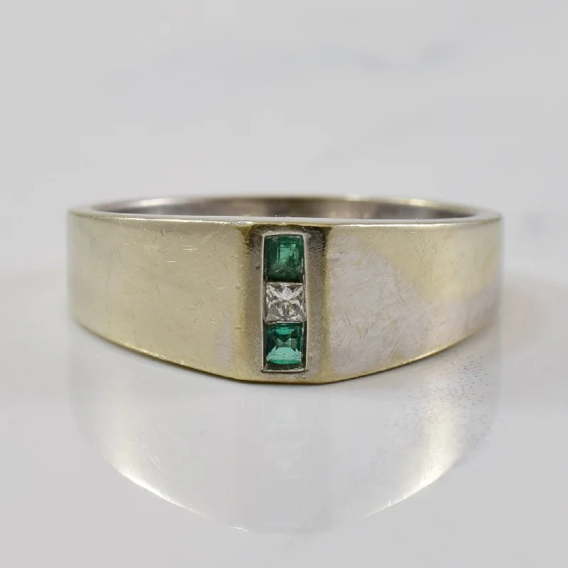 Stunning Jewelry At Even More Stunning Prices Three Stone Emerald & Diamond Ring | 0.04ctw, 0.02ct | SZ 6 |