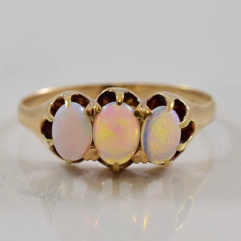 Timeless Jewelry, Timeless Savings – Don't Wait Early 1900s Three Stone Opal Ring | 0.50ctw | SZ 4.5 |
