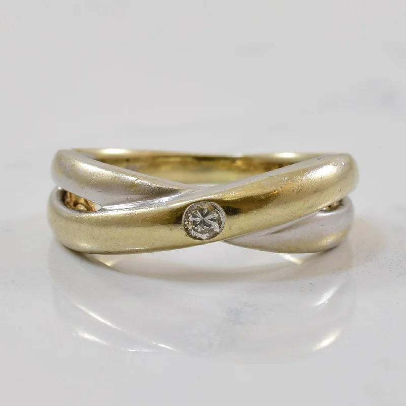Affordable Elegance – Premium Jewelry At Special Prices Two Tone Diamond Crossover Ring | 0.05ct | SZ 6 |