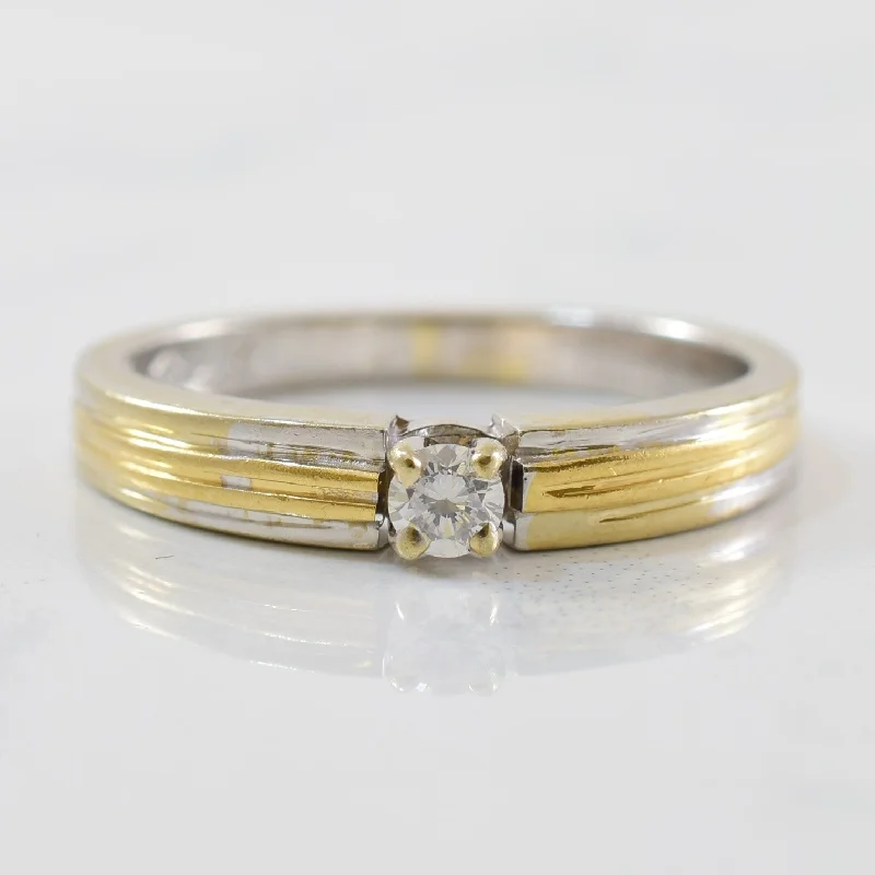 Everyday Jewelry Essentials Now On Sale Two Toned Solitaire Diamond Ring | 0.08ct | SZ 6 |