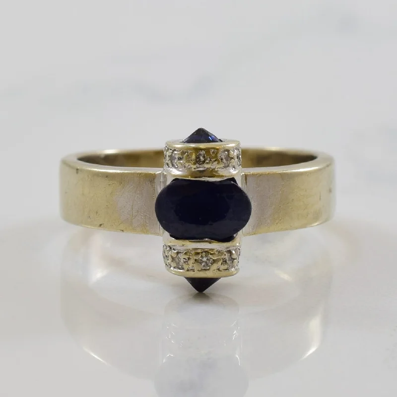 Luxury Jewelry At Unbeatable Discounts East West Sapphire & Diamond Ring | 0.70ctw, 0.05ctw | SZ 4.5 |