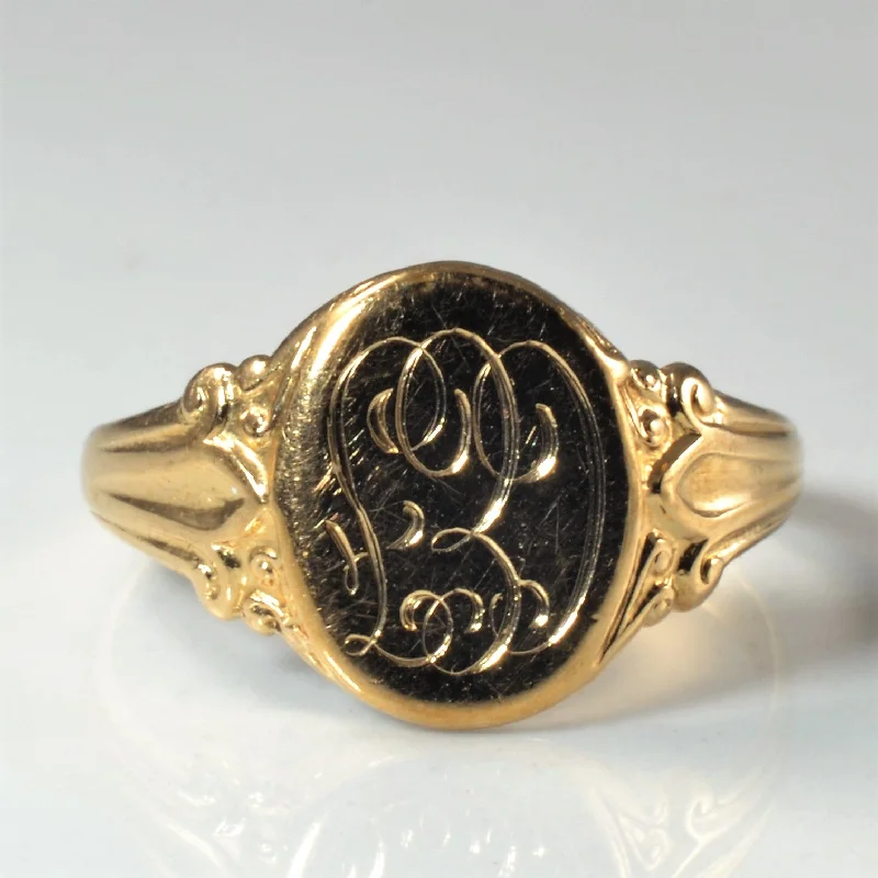 Seasonal Jewelry Sale – Upgrade Your Collection Engraved Initials 'CEF' Signet Ring | SZ 7 |