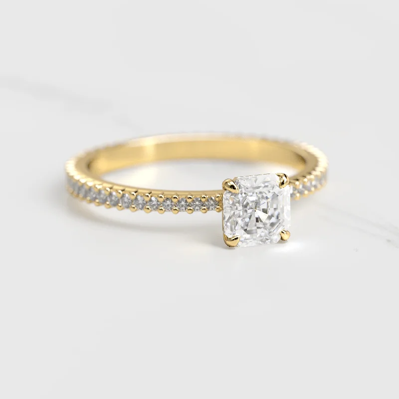 High-End Jewelry, Now More Affordable Than Ever Asscher Full Pave Tapered Diamond Ring