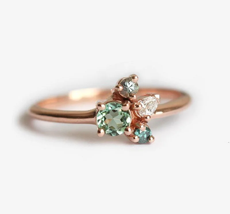 Flash Deals On Fine Jewelry – Shop Before It's Gone Avis Mint Tourmaline Cluster Ring