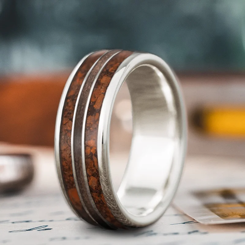 Grab Your Favorite Jewelry At The Lowest Prices Custom Design - 3-Inlay Narrow Center KK8jJaGIMJcBB43rdWPhBdSl