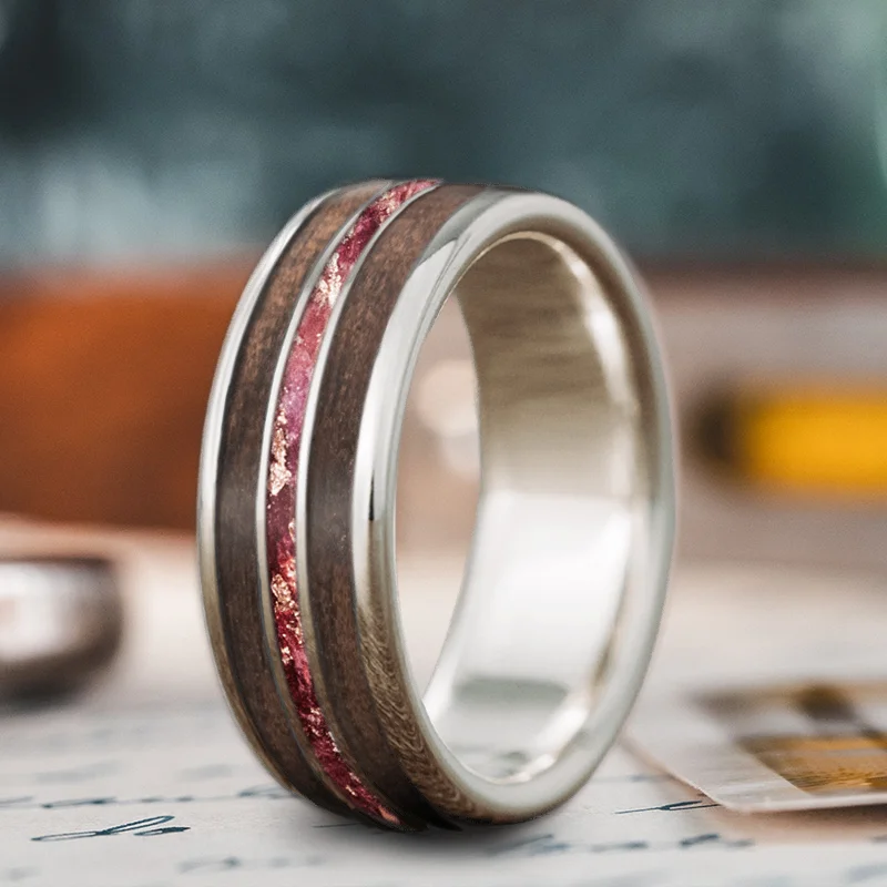 Shop Fine Jewelry With Exclusive Savings Custom Design - 3-Inlay Narrow Center LWNb21_MLg2kNidLmYsM0NJW