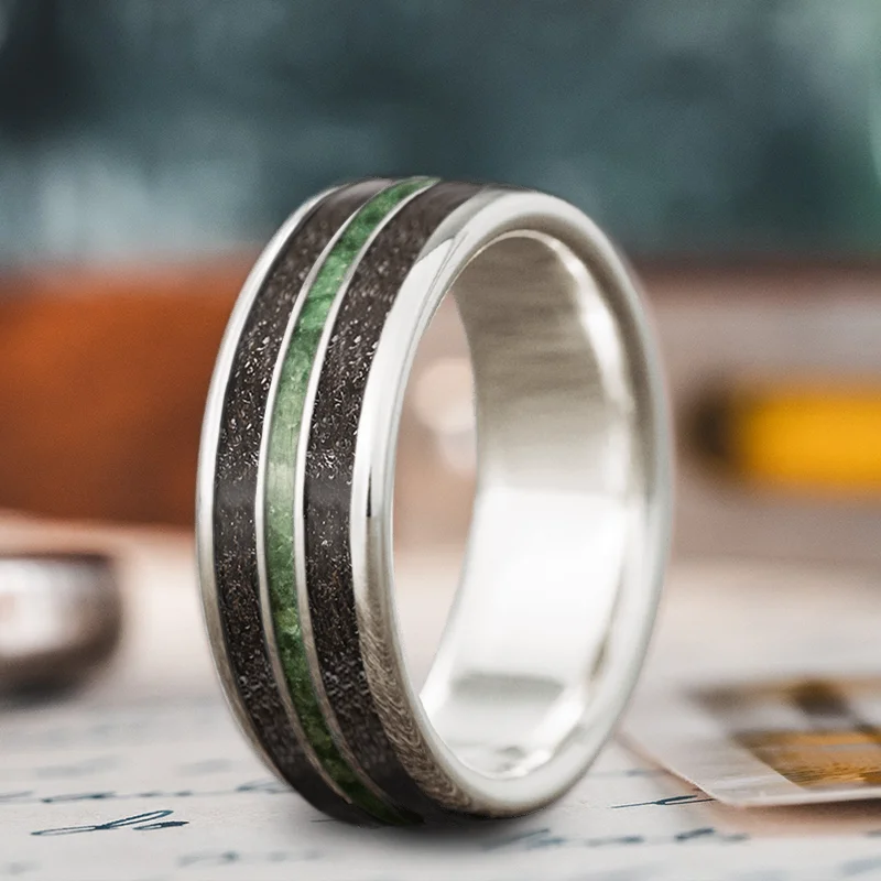 Timeless Jewelry At Special Discount Rates Custom Design - 3-Inlay Narrow Center M-6dvy-ASquF2JeB2lS0pI-Q