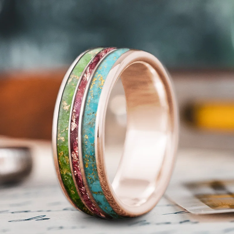 Grab Exquisite Jewelry At The Lowest Prices Custom Design - 3-Inlay Narrow Center onb4MtmvpzNKEme7MakUCkqE
