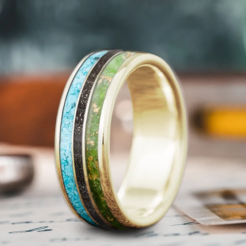 Big Discounts On Elegant Jewelry Collections Custom Design - 3-Inlay Narrow Center p8RhKn7ZnKpy6A2bxgwLVcnE