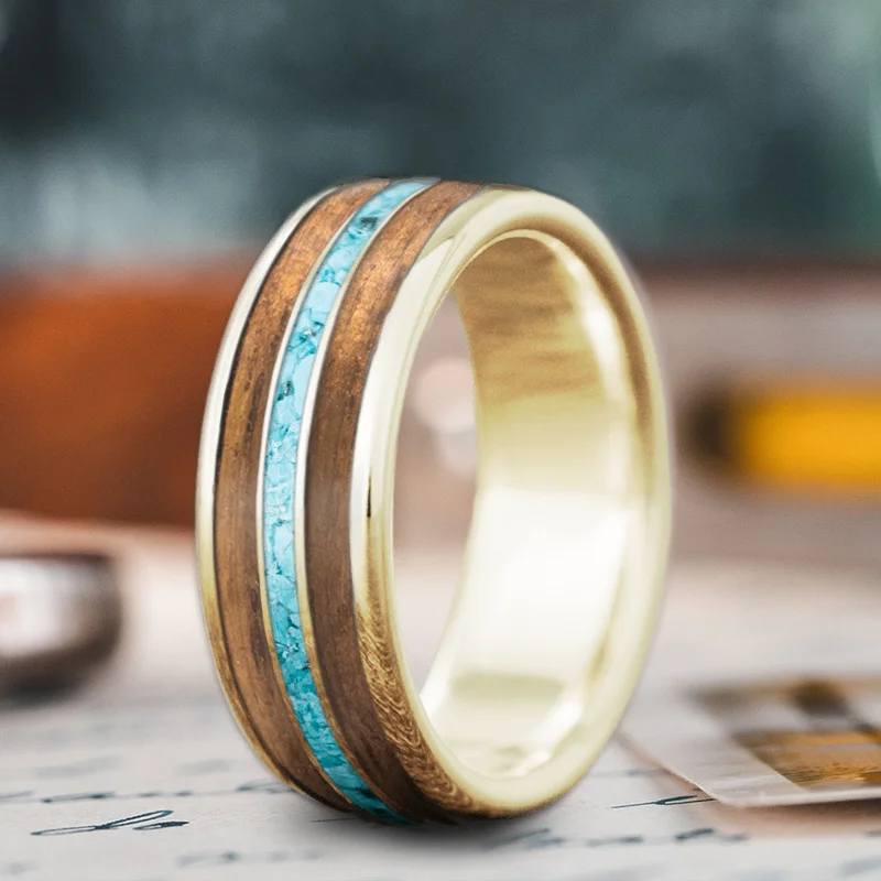 Don't Miss These Dazzling Jewelry Discounts Custom Design - 3-Inlay Narrow Center qCiga2Fw1NojnY6vClAzuDYW
