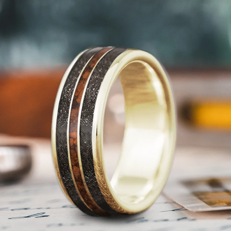 Shop Signature Jewelry Styles At Exclusive Prices Custom Design - 3-Inlay Narrow Center Qgk1lKOkp4SCzRbS6TT8ioex