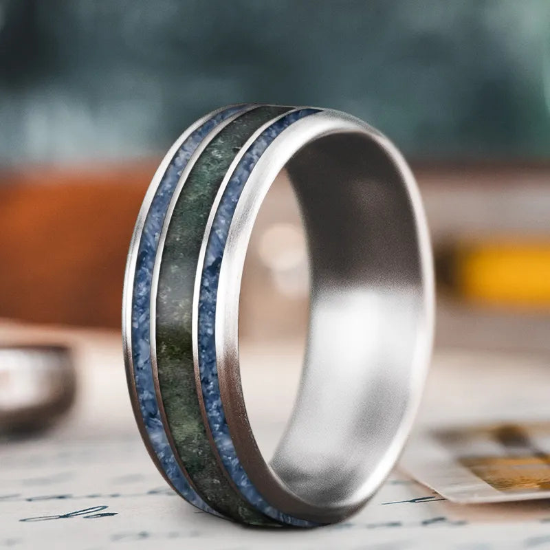 Fashion-Forward Jewelry At Incredible Prices Custom Design - 3-Inlay Wide Center Ring 9I0GcjnJH0nnxFZkXPXzUPzn