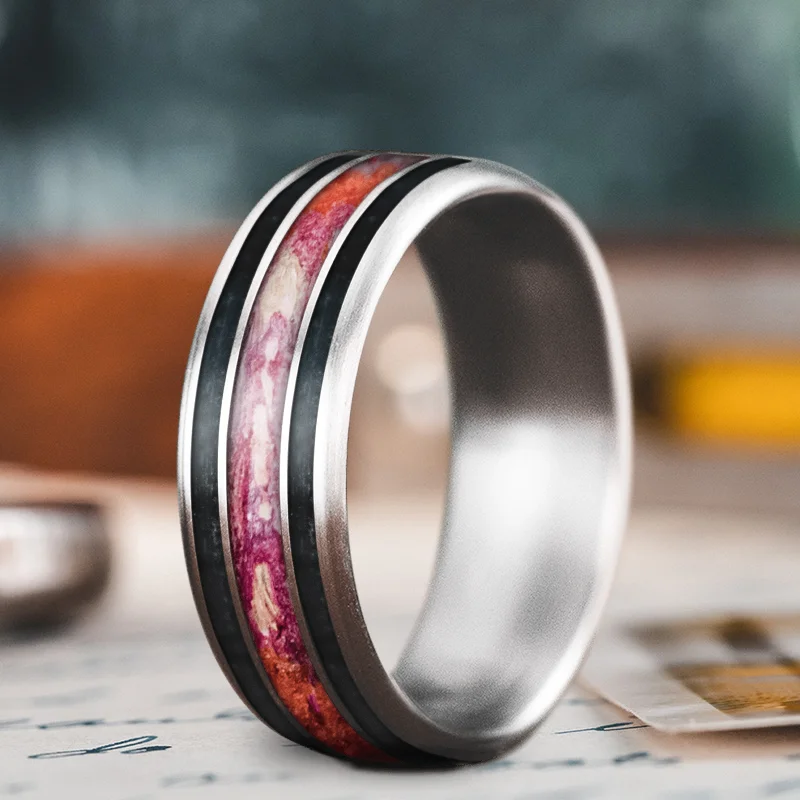 Limited-Stock Jewelry Sale – Once It's Gone, It's Gone Custom Design - 3-Inlay Wide Center Ring 9kyU5TfDSaVhGsd6nP-UvYc2