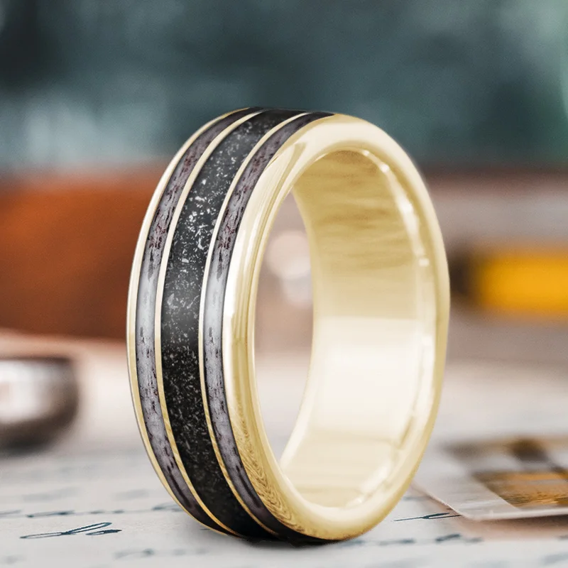 Limited-Time Jewelry Sale – Don't Miss These Deals Custom Design - 3-Inlay Wide Center Ring aGipzHtM4flkH7RYCDogrS3x
