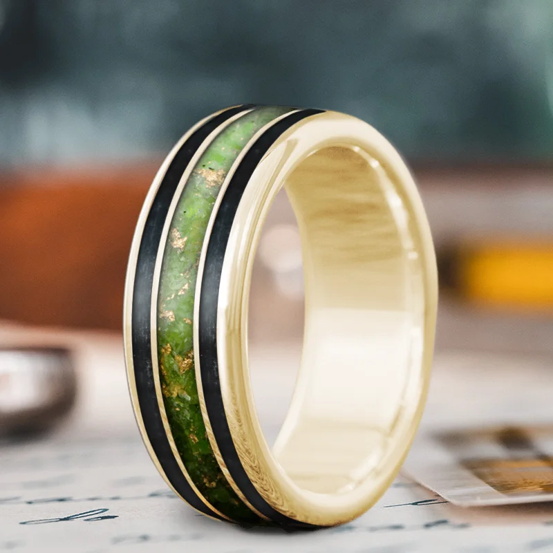 Jewelry Clearance Sale – Final Reductions Custom Design - 3-Inlay Wide Center Ring aQrQpURAiAfPsGF4NSGsdGgj