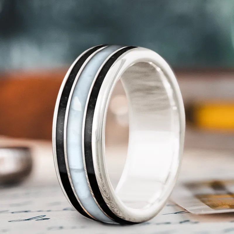Buy More, Save More – Special Jewelry Discounts Custom Design - 3-Inlay Wide Center Ring b6fDQGc6XeawZrvRn-lgk7vL