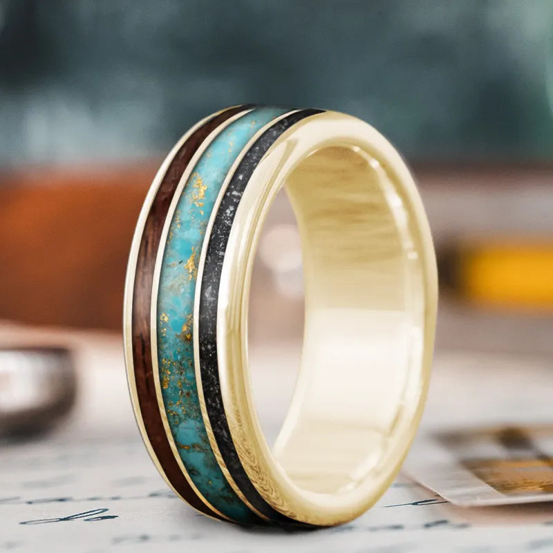 Fine Jewelry, Limited-Time Offers Available Custom Design - 3-Inlay Wide Center Ring B8b_skLxd9yMzIn2BoIy9HJN