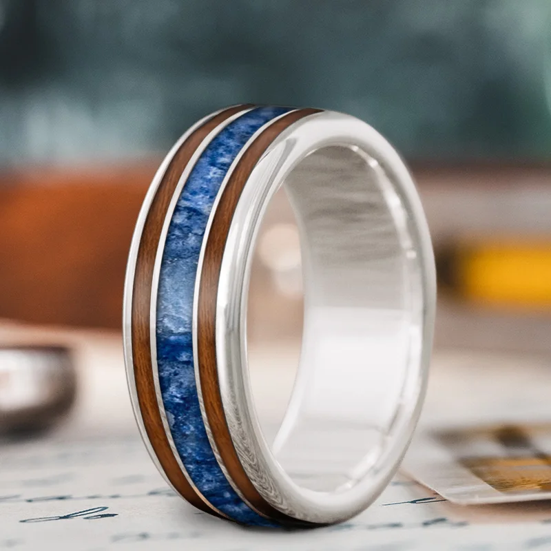 Best Jewelry Sale – Shop Exclusive Designs Now Custom Design - 3-Inlay Wide Center Ring c2krIHCuiAoUToRYwntSa0-W