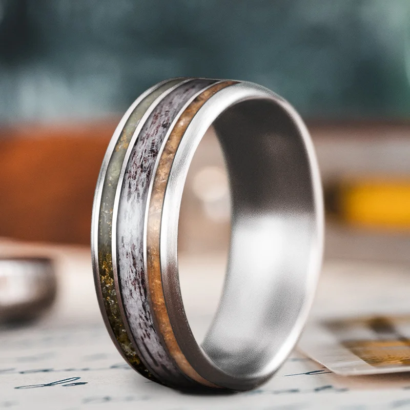 Unique Jewelry For Less – Shop The Sale Now Custom Design - 3-Inlay Wide Center Ring CckJxyNLYJqj1_7IjmIjYPMO