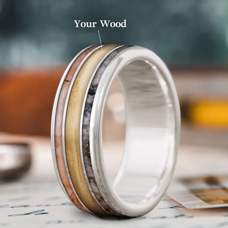 Timeless Elegance At Unbelievable Discounts Custom Design - 3-Inlay Wide Center Ring CPsS_X6TUXdRIws3kuGIq3jN