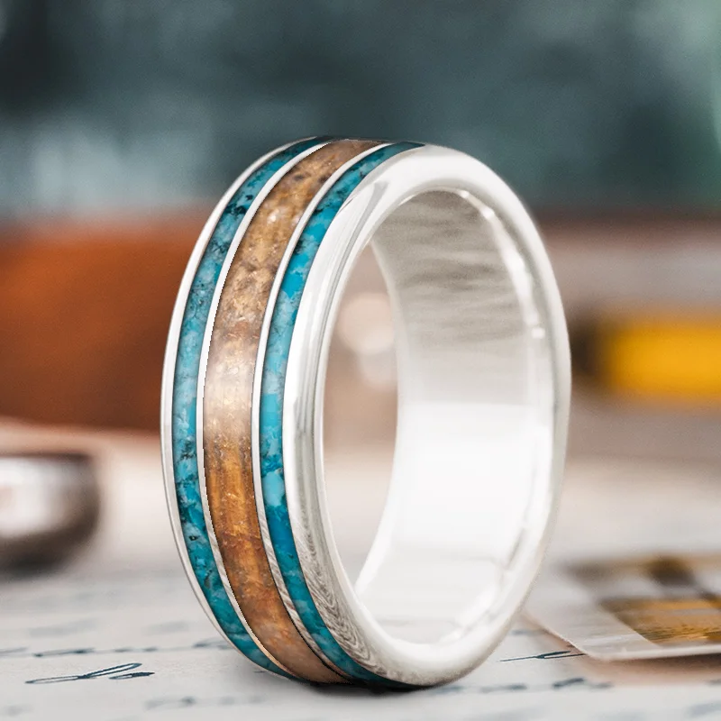 Exclusive Jewelry Markdowns – Limited-Time Offer Custom Design - 3-Inlay Wide Center Ring cTJBS6n9QN7uVErVAo1vU_VZ
