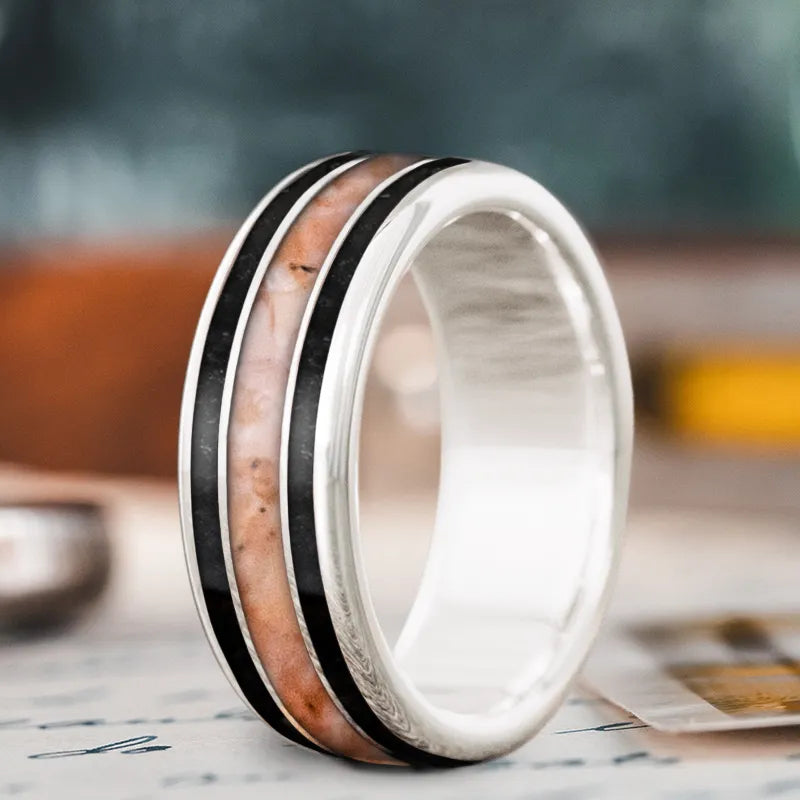 Upgrade Your Jewelry Collection For Less Custom Design - 3-Inlay Wide Center Ring DFz0ZB6Zwmpsex202Kq5TF-q