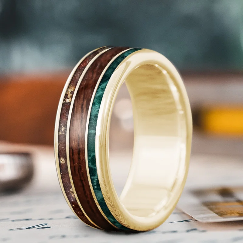 Best Jewelry Sale Prices – Limited-Time Offer Custom Design - 3-Inlay Wide Center Ring Dgwg8-dhWvNtGX4BSxiUapft