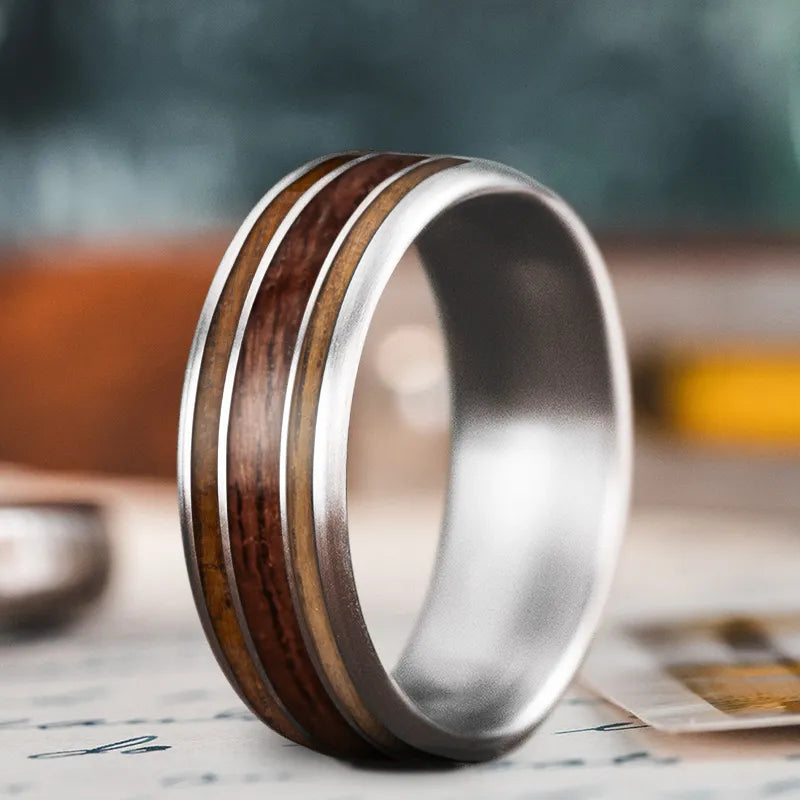 Stunning Statement Jewelry, Unbeatable Discounts Custom Design - 3-Inlay Wide Center Ring djfU5TQJOQIrRrurk4eIk9gH