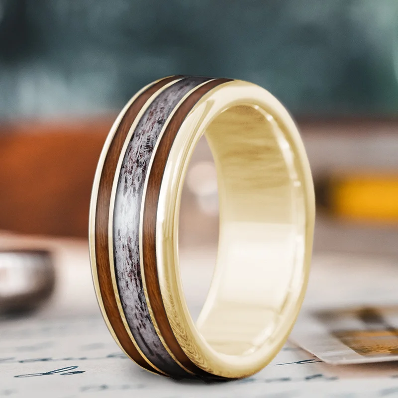 Shop Handcrafted Jewelry At Special Promotional Rates Custom Design - 3-Inlay Wide Center Ring drUqwm3bP6yj_KAsTbxPhEp6