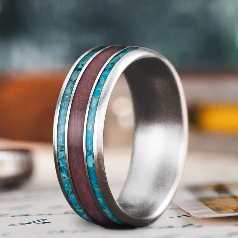 Seasonal Jewelry Clearance – Best Styles At The Lowest Prices Custom Design - 3-Inlay Wide Center Ring dV0_4qsTX2RzHqtx9iPxImX3