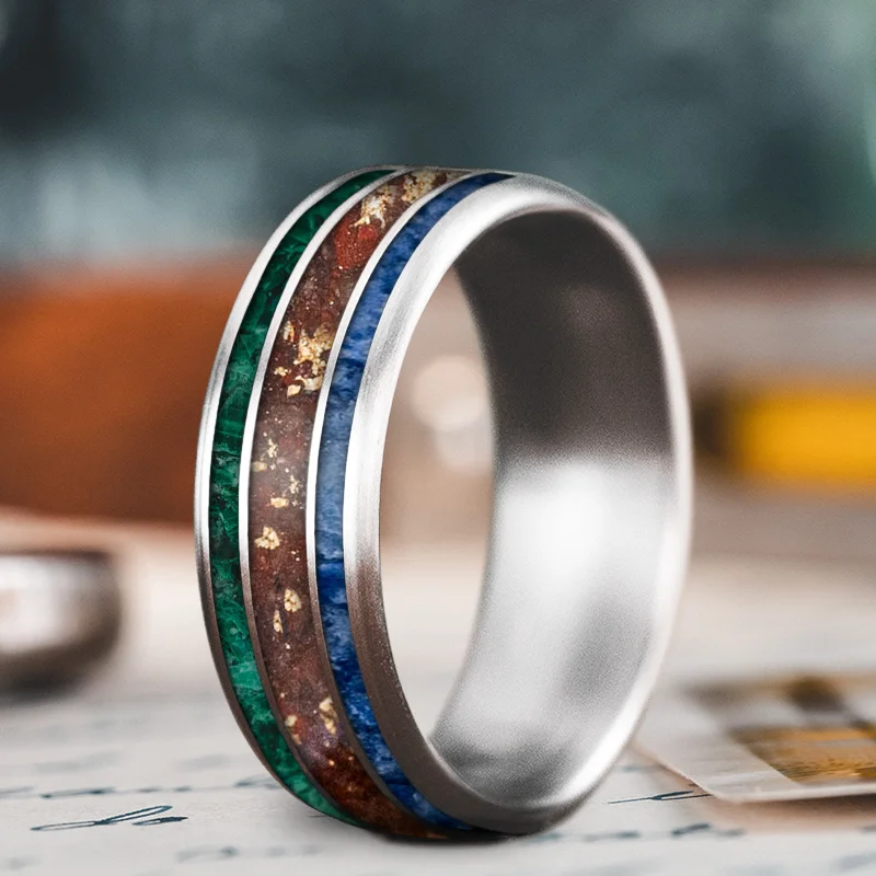 Shine In Style – Shop Jewelry Discounts Today Custom Design - 3-Inlay Wide Center Ring EIHYPqRzMP9HRATbT7-JruoP