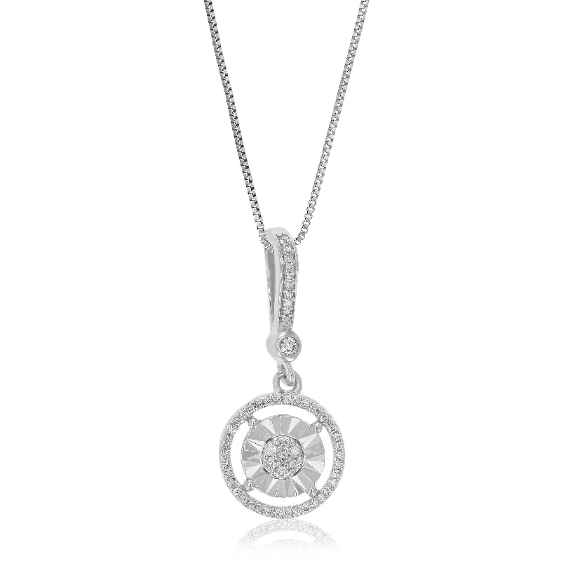 Bohemian-Inspired Jewelry For Free-Spirited Fashion 1/10 cttw Lab Grown Diamond Heart Pendant Necklace .925 Sterling Silver 2/5 Inch With 18 Inch Chain