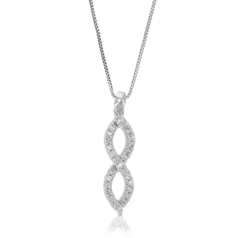 Special Offers On Handcrafted And Designer Jewelry 1/10 cttw Lab Grown Round Diamond Infinity Pendant Necklace .925 Sterling Silver For Women 1/5 Inch With 18 Inch Chain