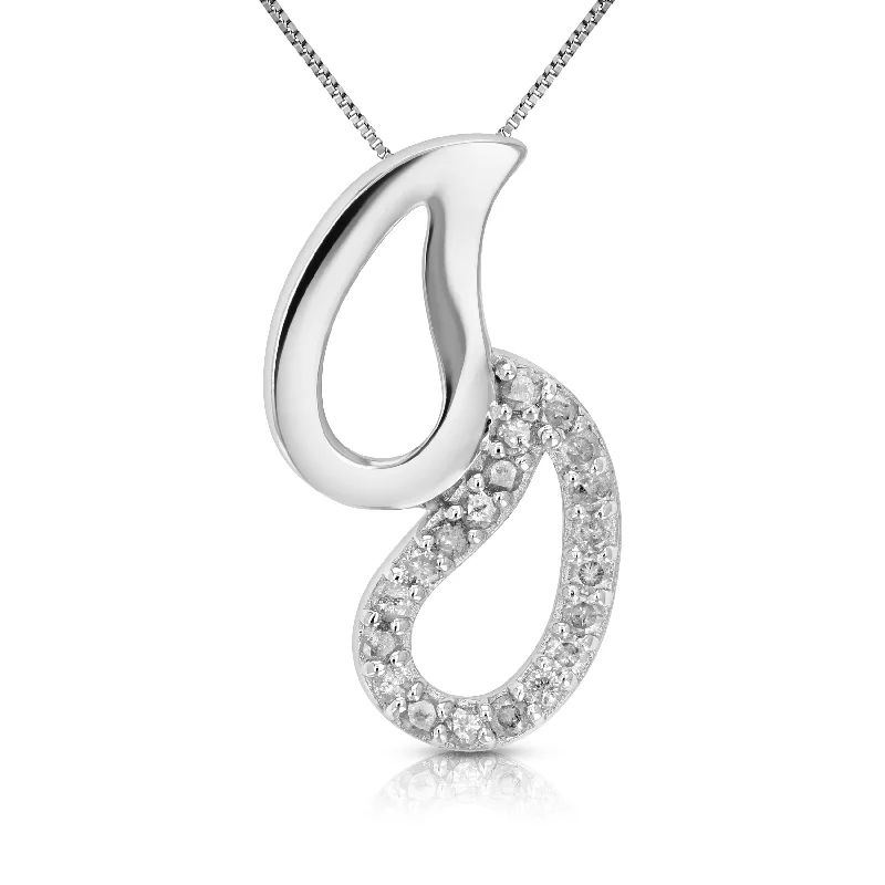 The Biggest Jewelry Sale Of The Year Is Here 1/2 cttw Diamond Pendant Necklace .925 Sterling Silver With Rhodium With Chain