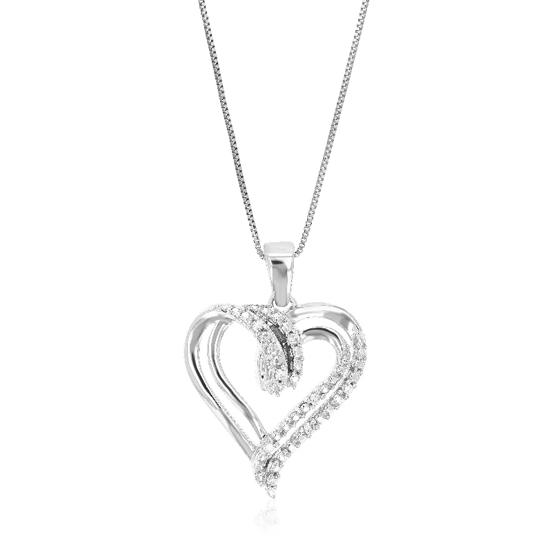 Big Discounts On Elegant Jewelry Collections 1/20 cttw Round Cut 8 Stones Lab Grown Diamond Pendant Necklace .925 Sterling Silver 2/3 Inch With 18 Inch Chain