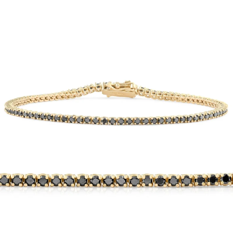 Buy More, Save More – Special Jewelry Discounts 1 3/4 Ct TW Black Diamond Tennis Bracelet 14k Yellow Gold 7"