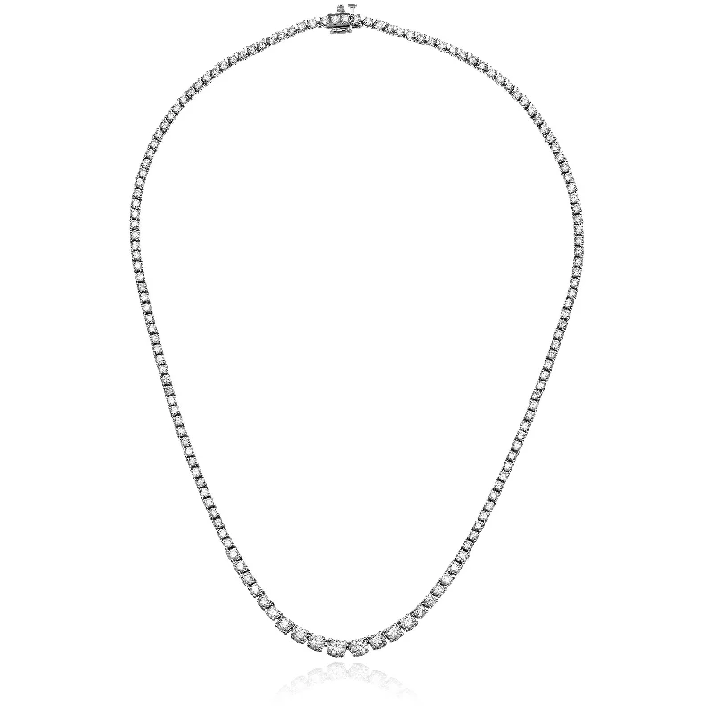 Jewelry Sale – Exclusive Styles At Lower Prices 10 cttw SI1-SI2 Clarity Diamond Riviera Tennis Necklace in 14K White Gold